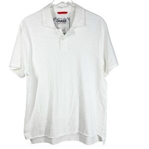 CREMIEUX Men's Large Lightweight Slub Cotton Collared Short Sleeve Polo shirt